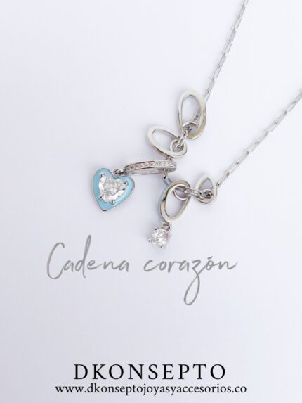 cadena corazón en plata de ley 925