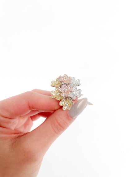 anillo jardin de flores en plata de ley 925